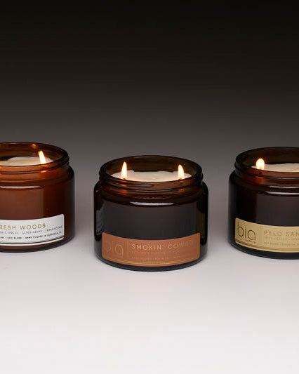 3 large 2 wick candles bia