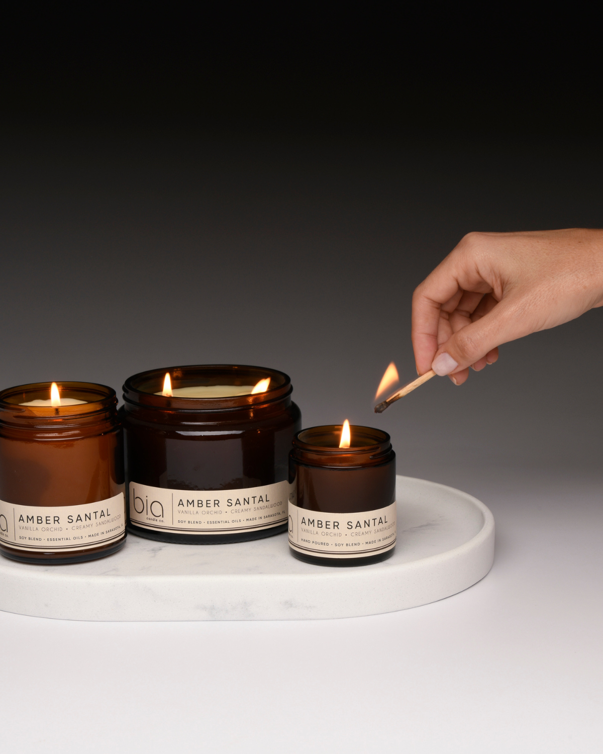 all sizes of amber santal collection