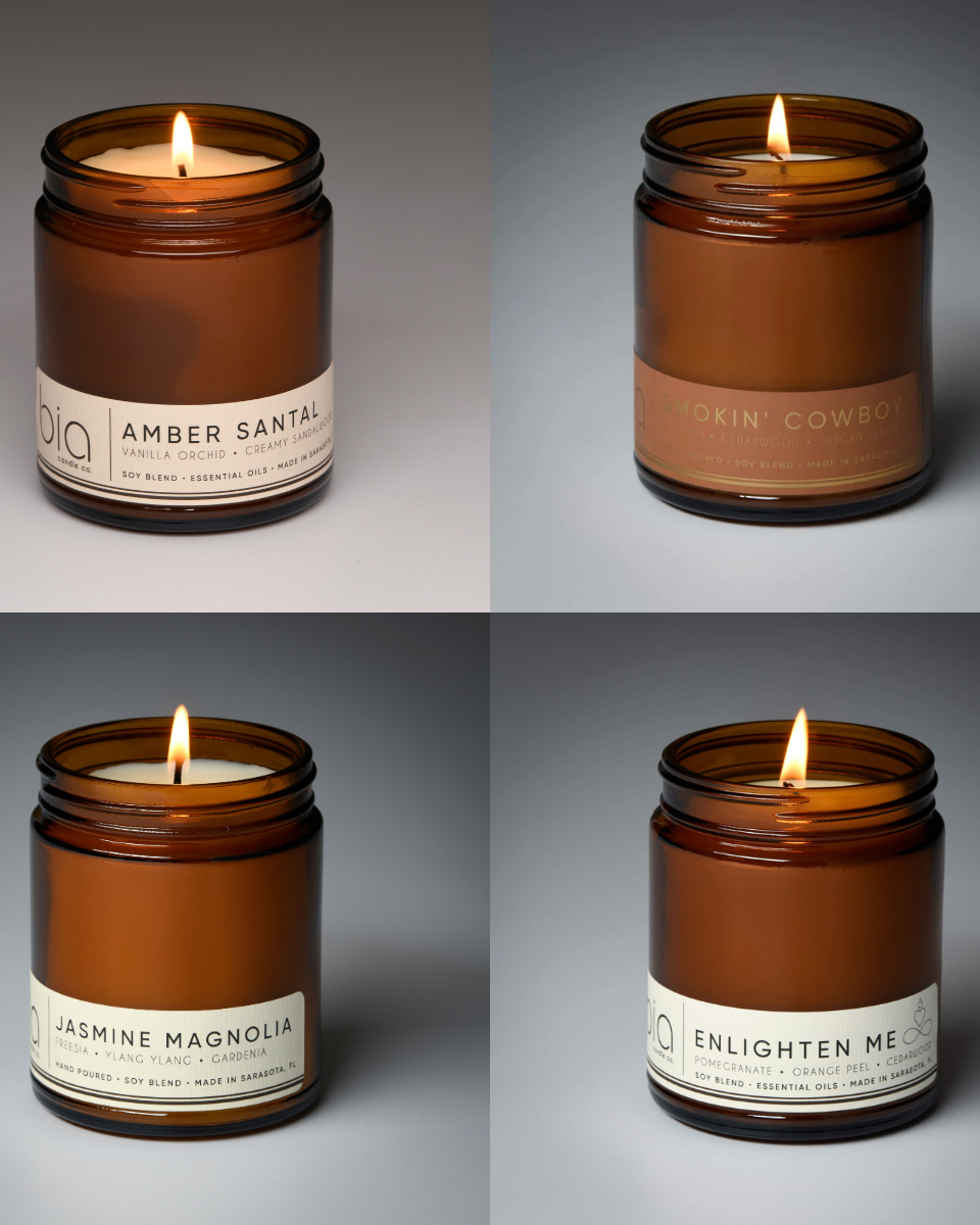 best seller bundle in classic size, amber, smokin' cowboy, enlighten me and jasmine magnolia