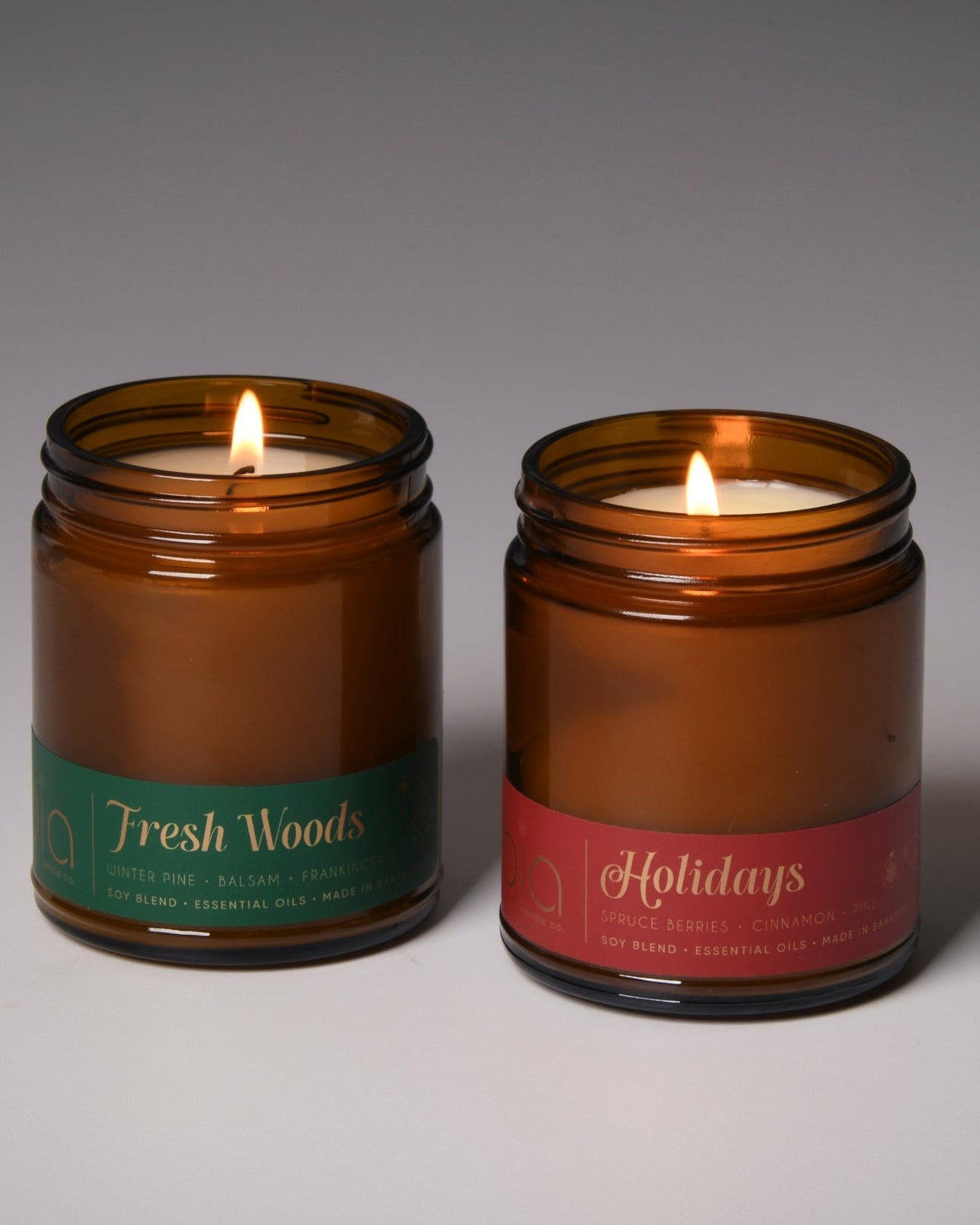 our holiday duo classic candles. Holidays and fresh woods for the season