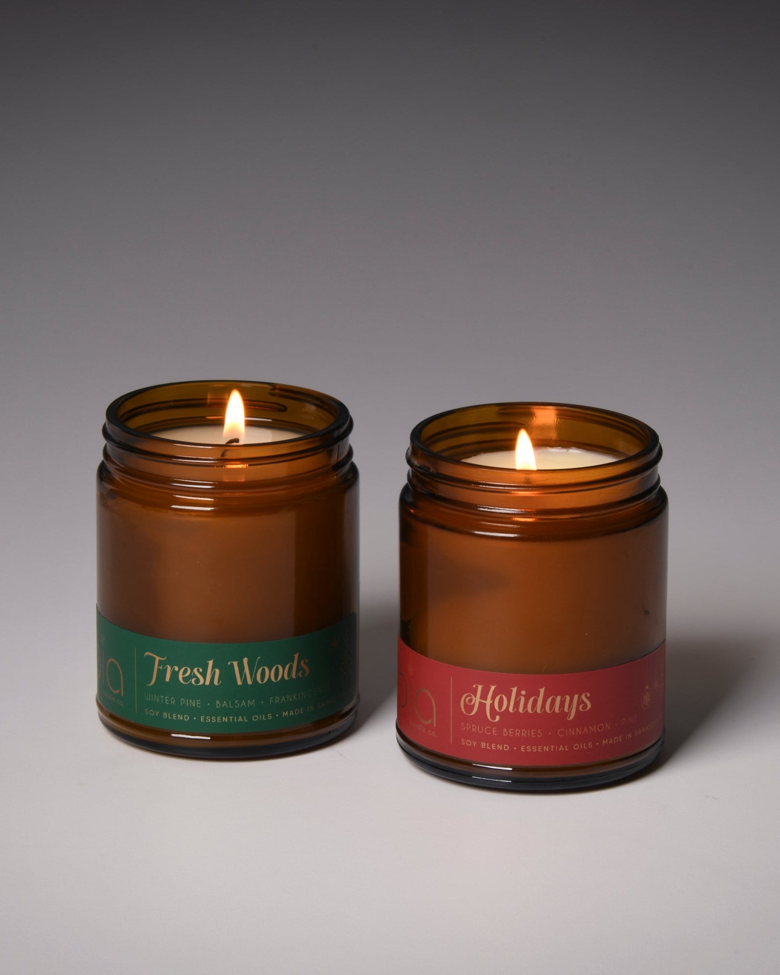our holiday duo classic candles. Holidays and fresh woods for the season