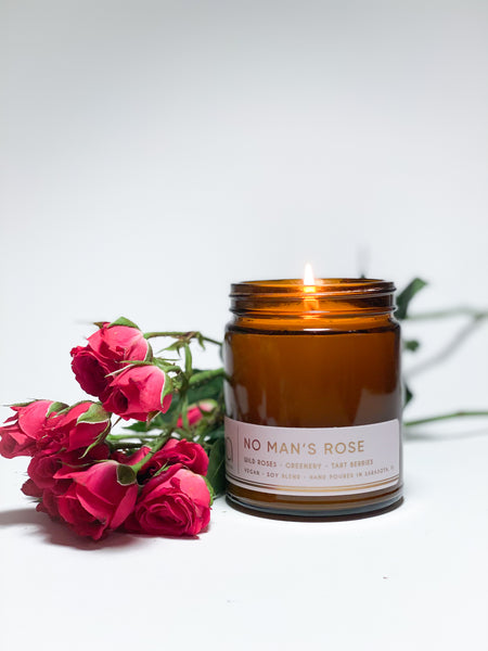 No Man's Rose Classic Soy Candle 7oz 50hour Burn