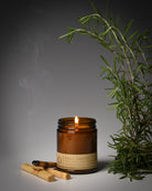 palo santo classic candle, rosemary and incense
