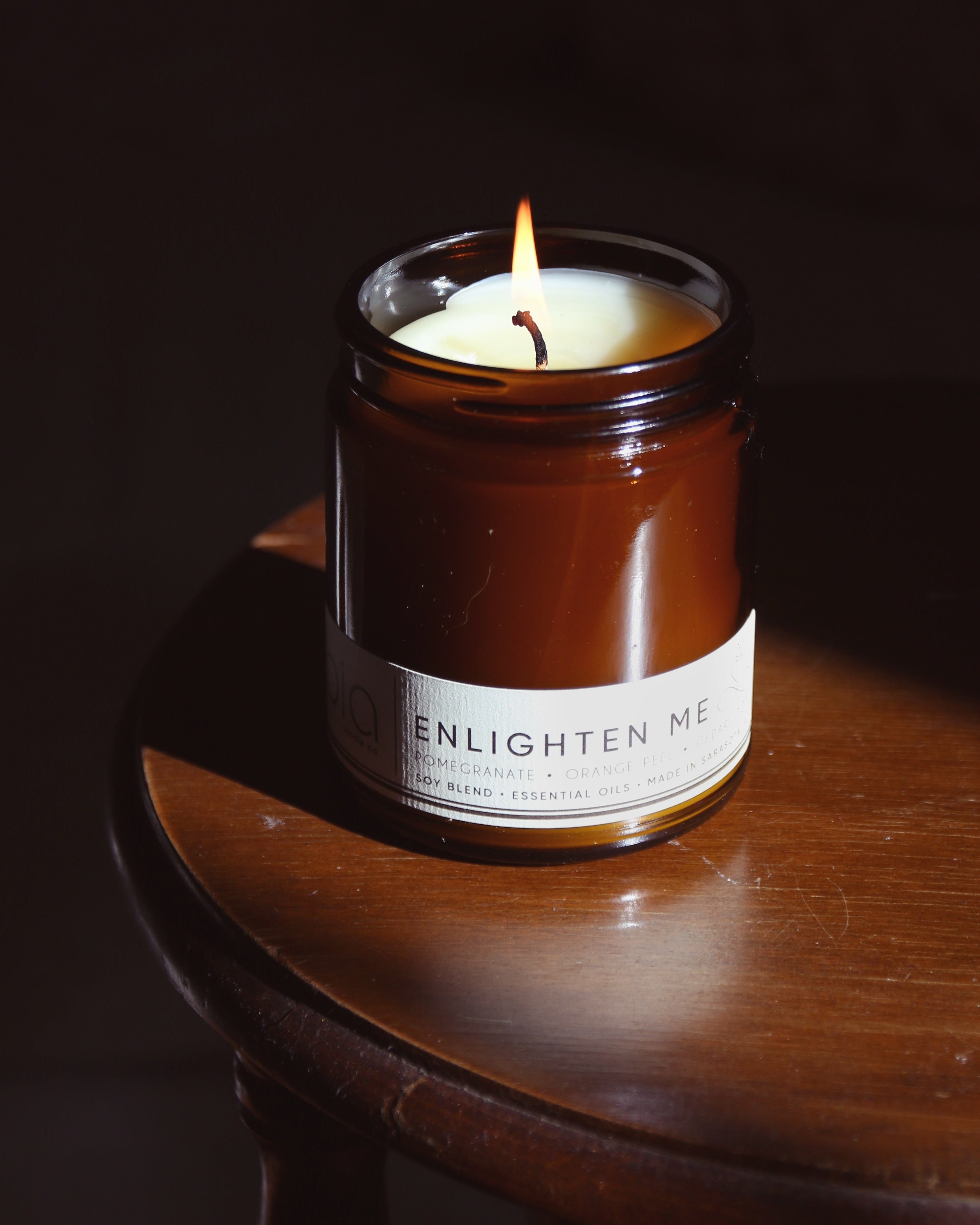 enlighten me classic candle on a stool for a relaxation