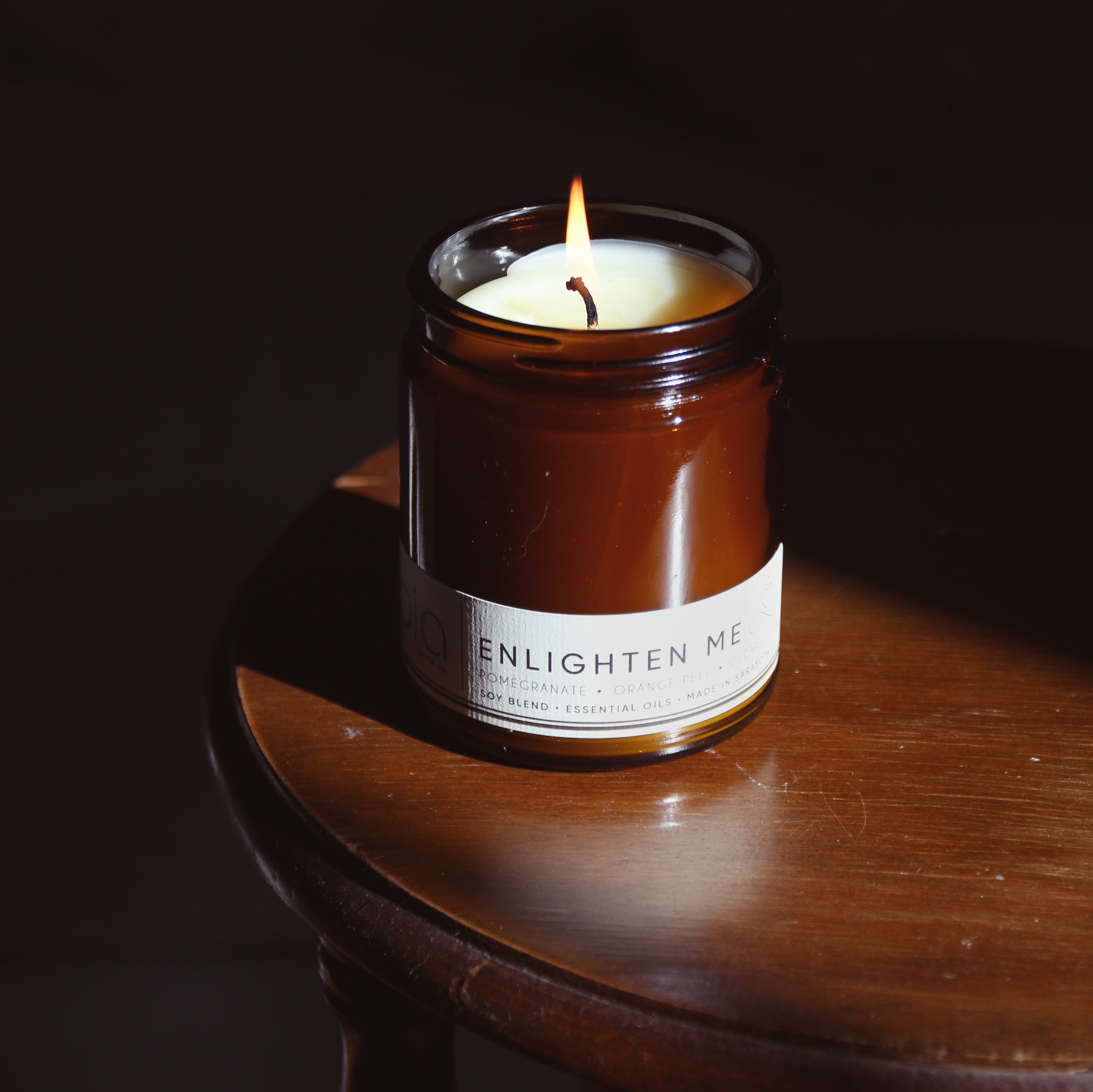 enlighten me classic candle on a stool for a relaxation