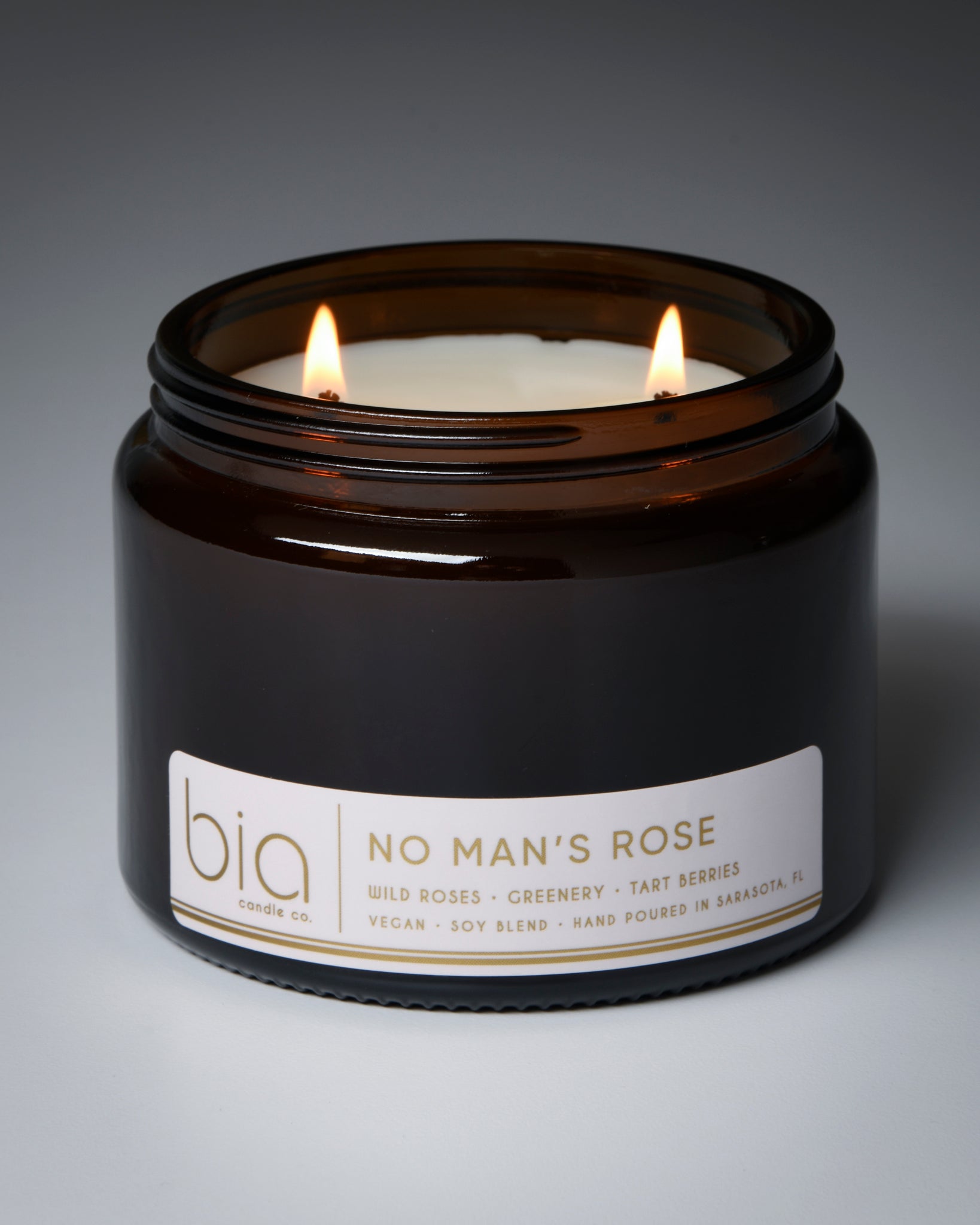 no mans rose grande two-wick lit
