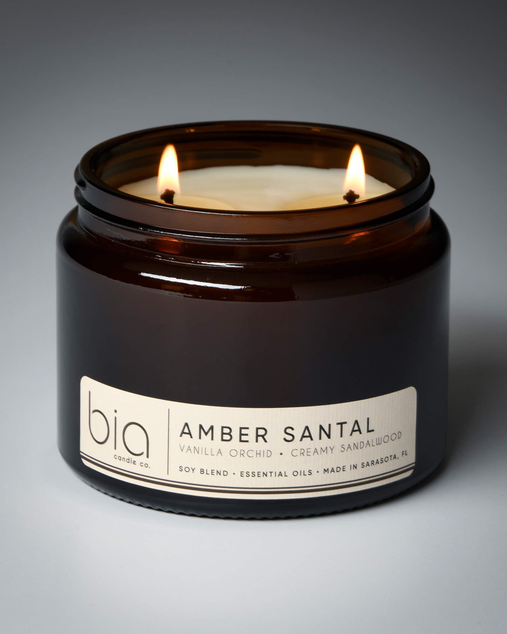 amber santal 2 wick long burn candle