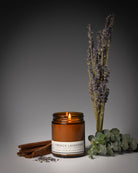 french lavender classic candle, eucalyptus and cedarwood