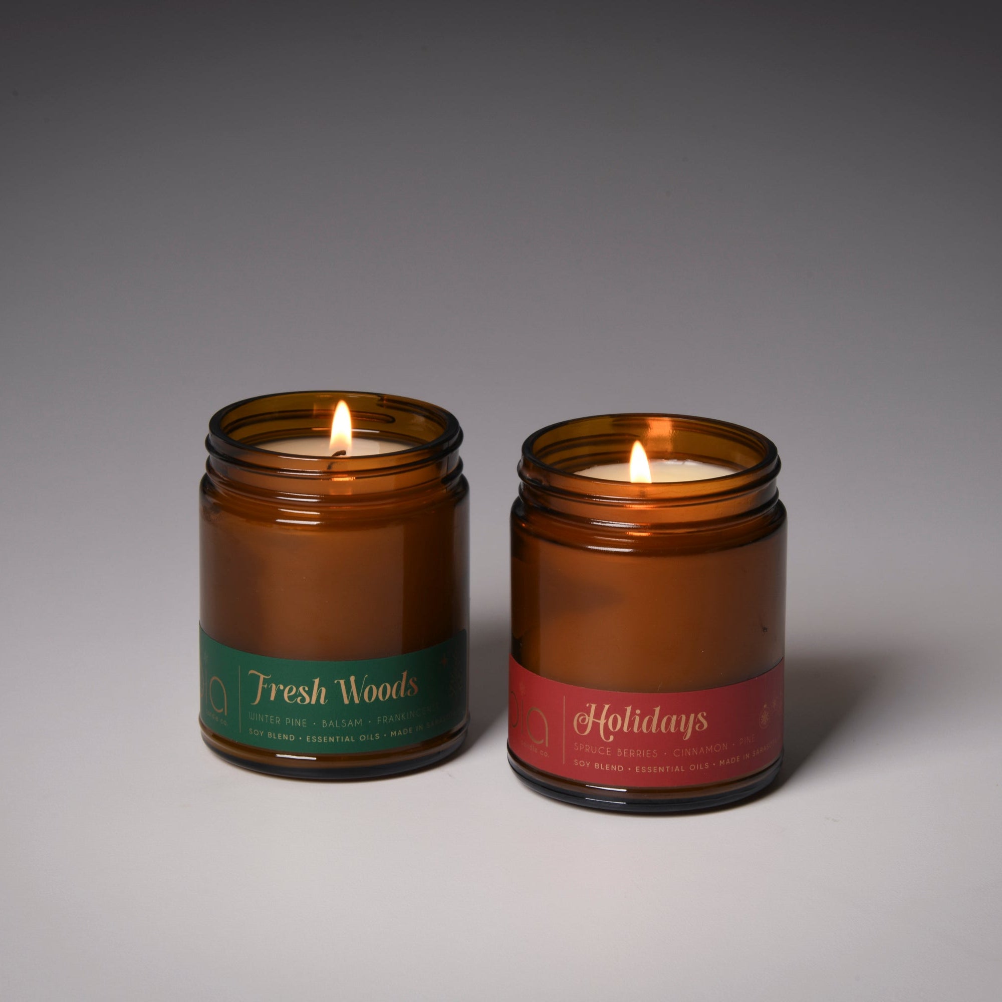 our holiday duo classic candles. Holidays and fresh woods for the season