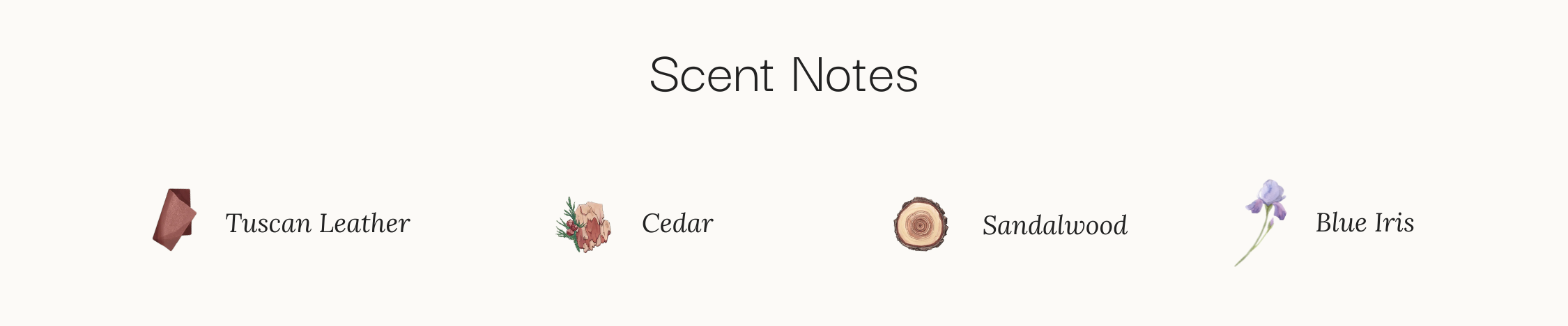 smokin' cowboy scent notes, leather, cedar, sandalwood, blue iris