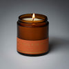 lit petite single wick fall for me soy candle on grey background
