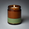 lit single wick lets get lit soy candle on grey background