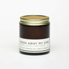 unlit and lidded petite single wick wash away my sins soy candle on white background